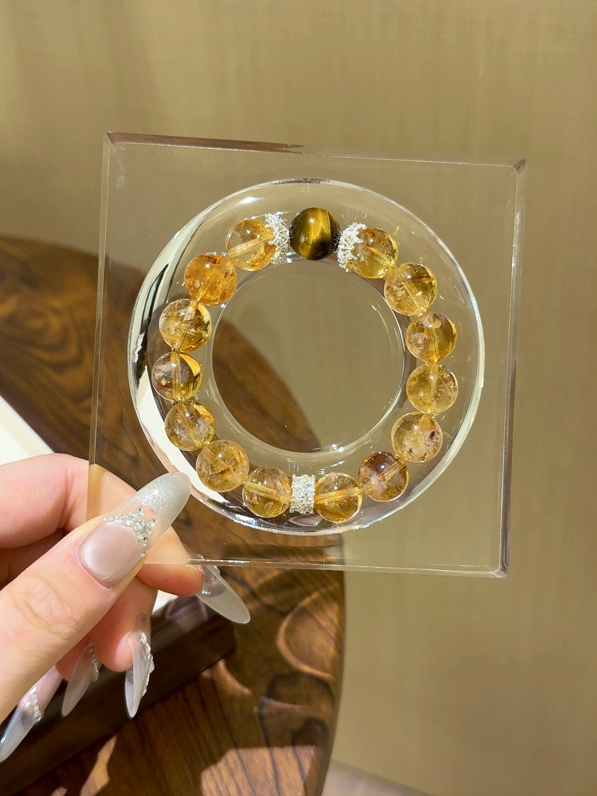 ▫️▪️ Yellow tower crystal yellow tiger's eye bracelet